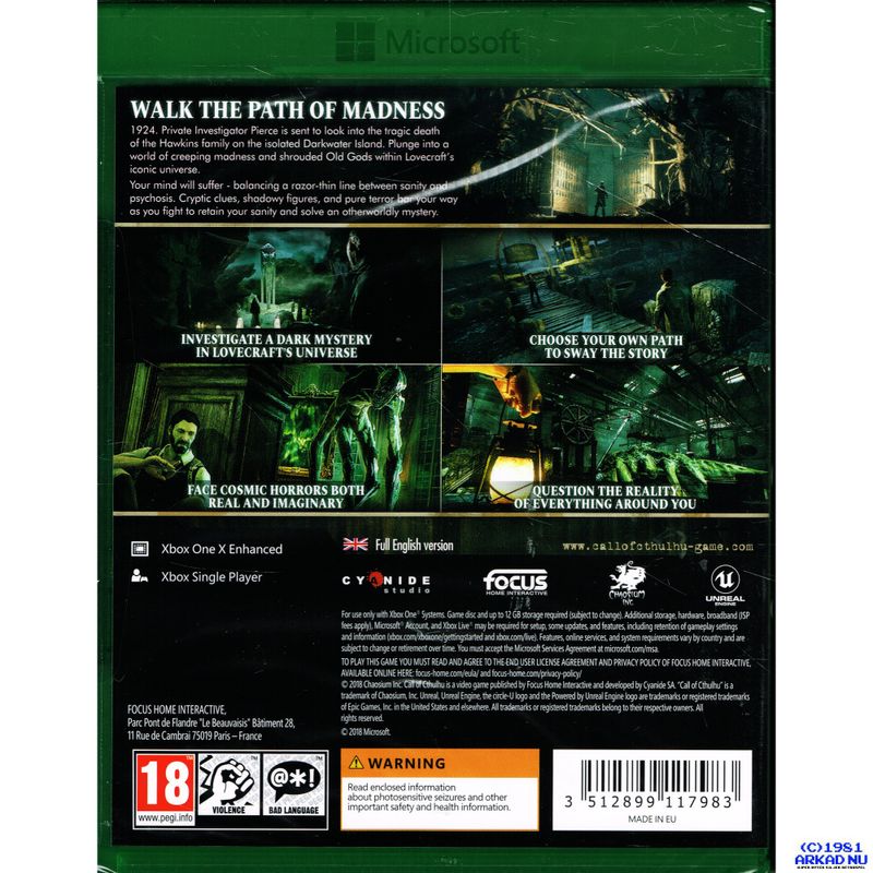 CALL OF CTHULHU XBOX ONE