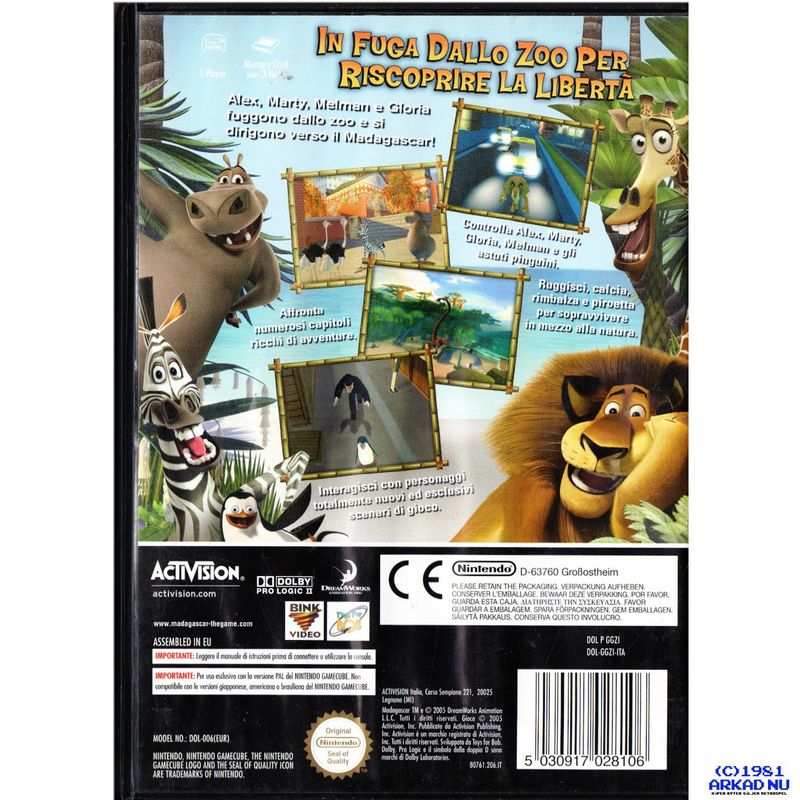 MADAGASCAR GAMECUBE ITALIENSK