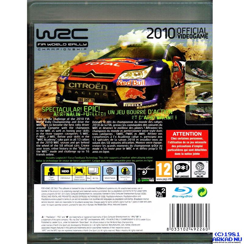 WRC FIA WORLD RALLY CHAMPIONSHIP PS3