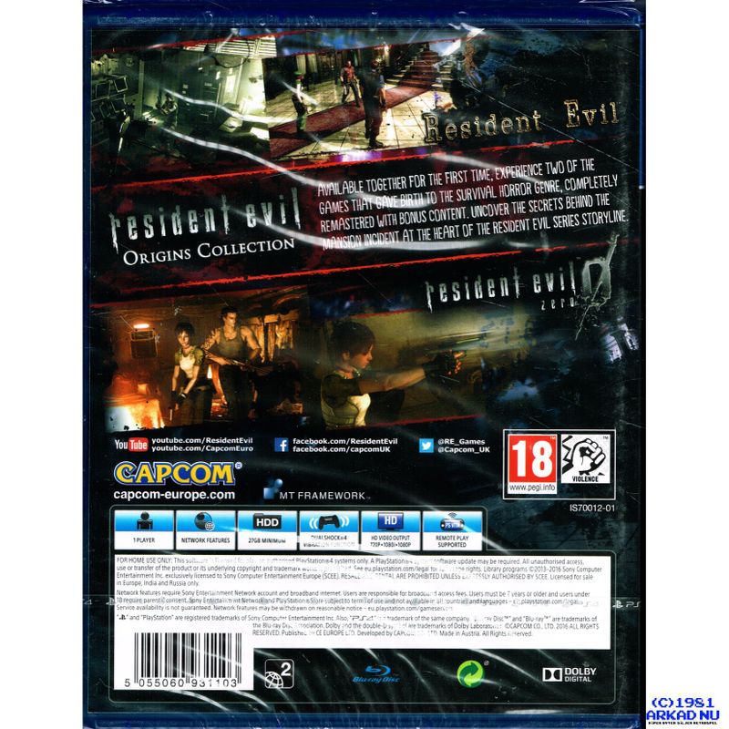 RESIDENT EVIL ORIGINS COLLECTION PS4