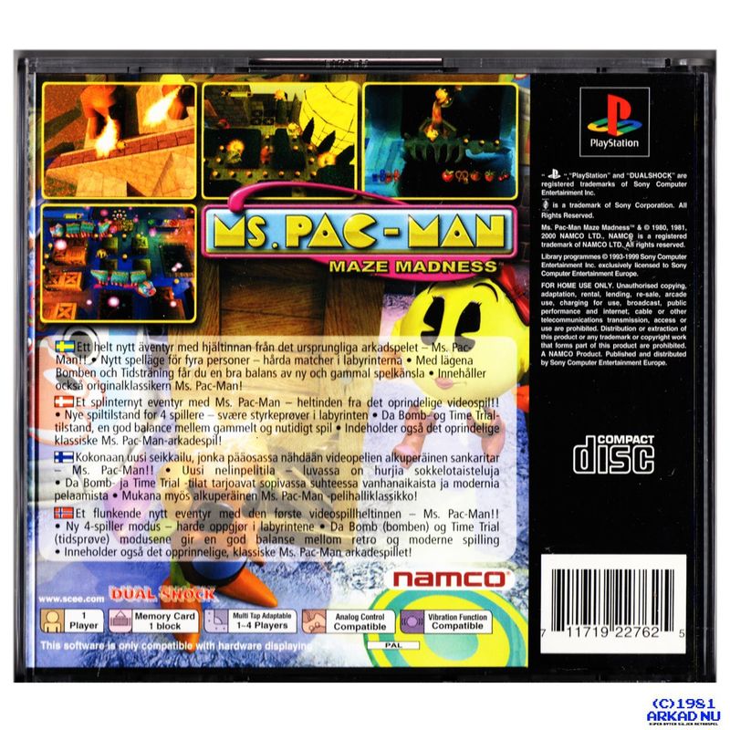 MS PAC-MAN MAZE MADNESS PS1