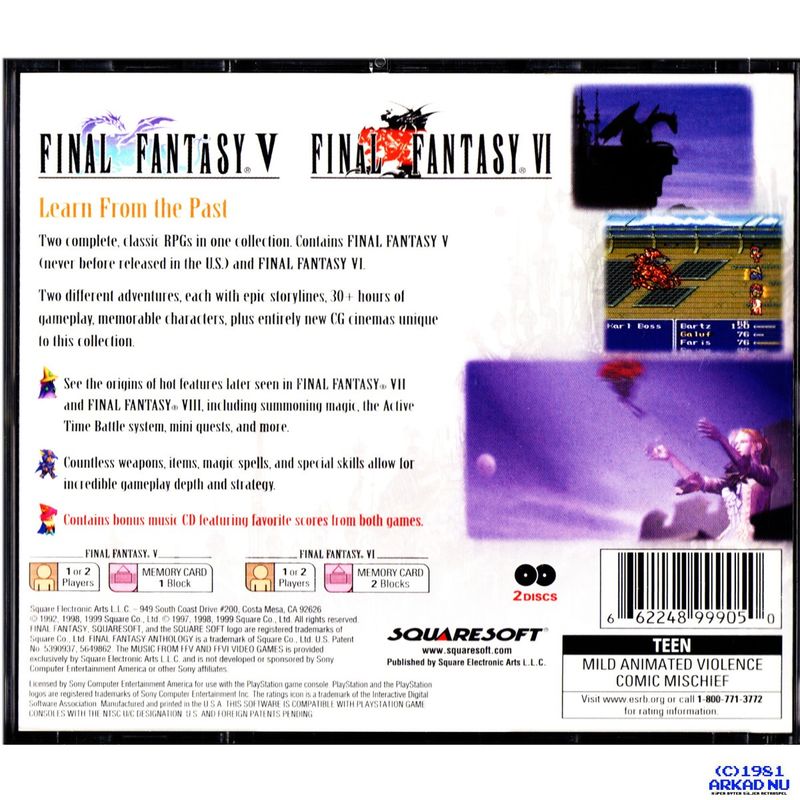 FINAL FANTASY ANTHOLOGY PS1 NTSC USA