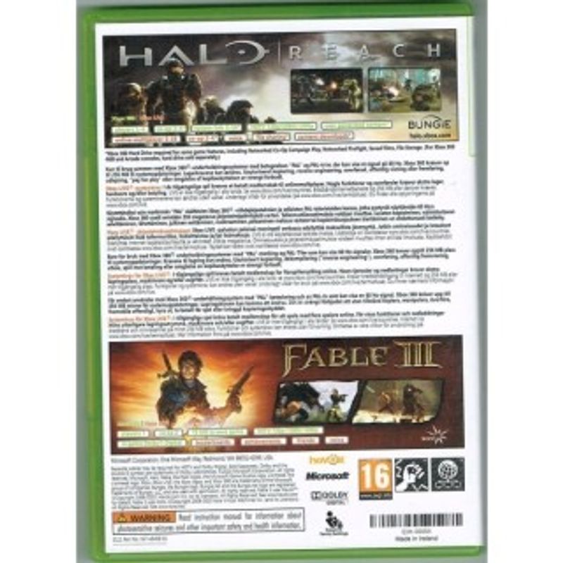 HALO REACH + FABLE III DOUBLEPACK XBOX 360