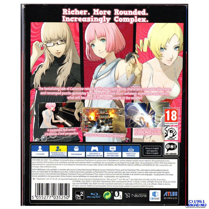 CATHERINE FULL BODY LAUNCH EDITION PS4