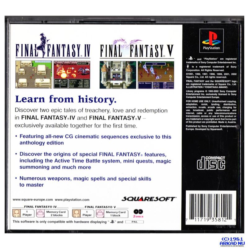 FINAL FANTASY ANTHOLOGY EUROPEAN EDITION PS1