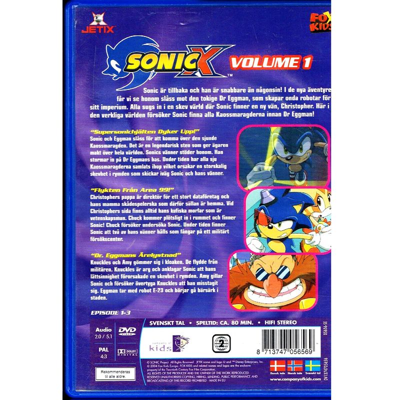 SONIC X VOLUME 1 DVDFILM