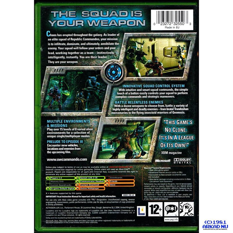 STAR WARS REPUBLIC COMMANDO XBOX