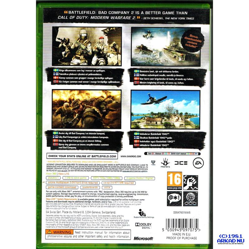 BATTLEFIELD BAD COMPANY 2 ULTIMATE EDITION XBOX 360