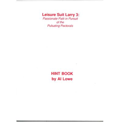LEISURE SUIT LARRY 3 HINTBOOK