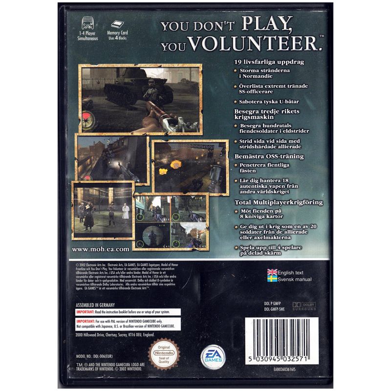 MEDAL OF HONOR FRONTLINE GAMECUBE