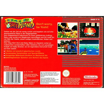 SUPER MARIO WORLD 2 YOSHIS ISLAND SNES MED SVENSKT HÄFTE A4