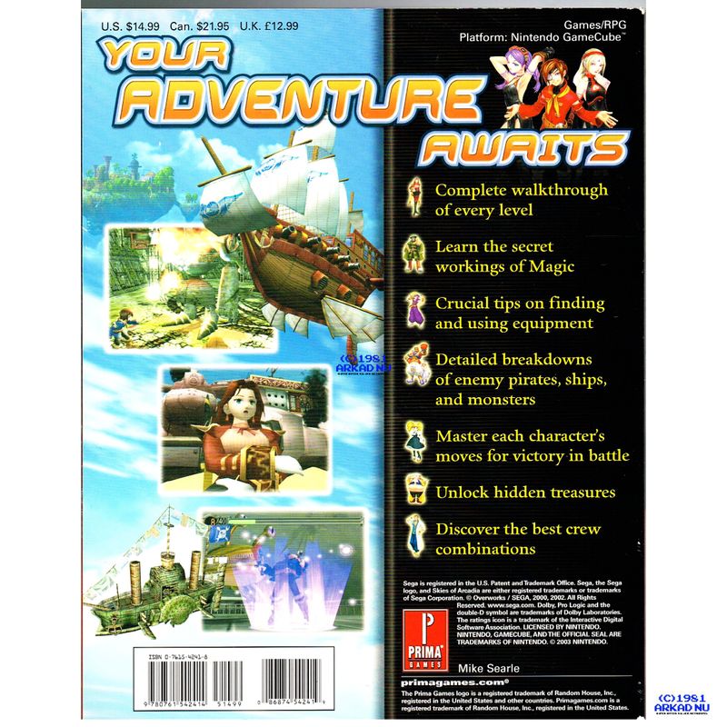 SKIES OF ARCADIA LEGENDS PRIMAS OFFICIAL STRATEGY GUIDE