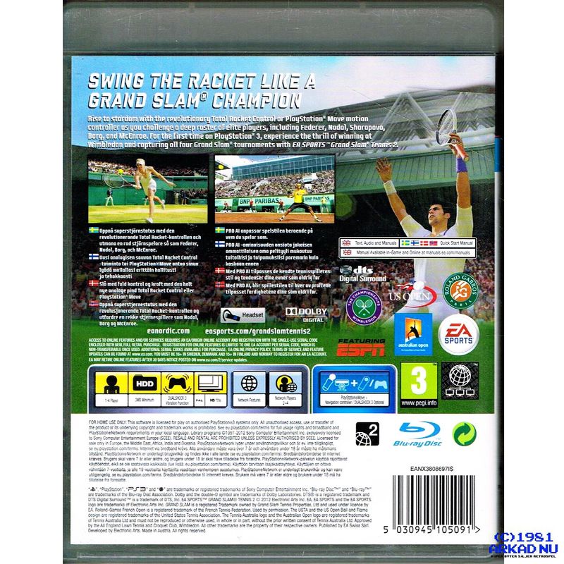 GRAND SLAM TENNIS 2 PS3