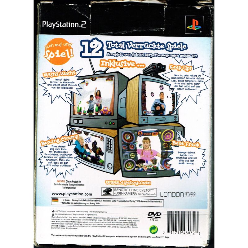 EYETOY PLAY INKLUSIVE KAMERA PS2 TYSK