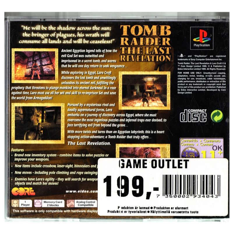 TOMB RAIDER THE LAST REVELATION PS1