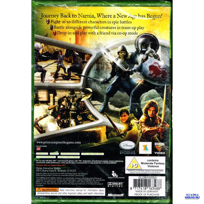 THE CHRONICLES OF NARNIA PRINCE CASPIAN XBOX 360