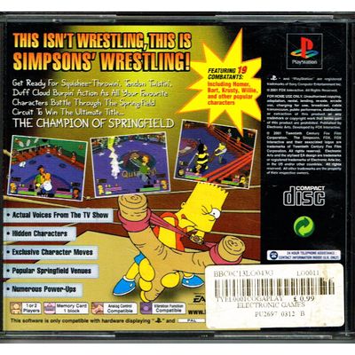 THE SIMPSONS WRESTLING PS1