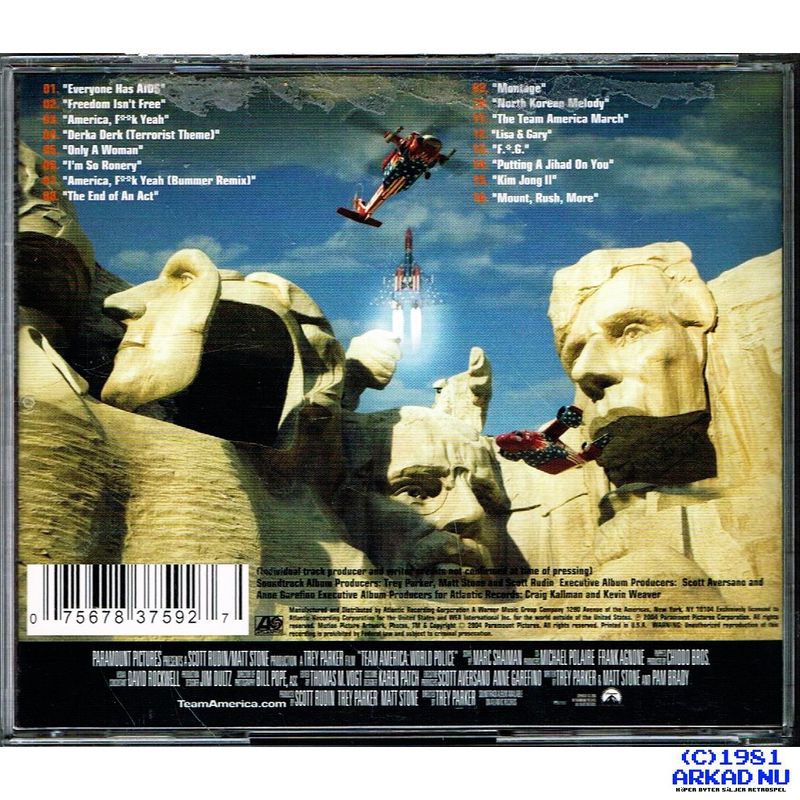 TEAM AMERICA WORLD POLICE SOUNDTRACK CD