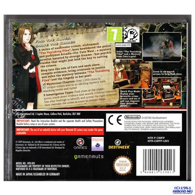 CATE WEST THE VANISHING FILES DS