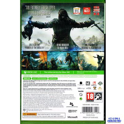 SHADOW OF MORDOR XBOX 360