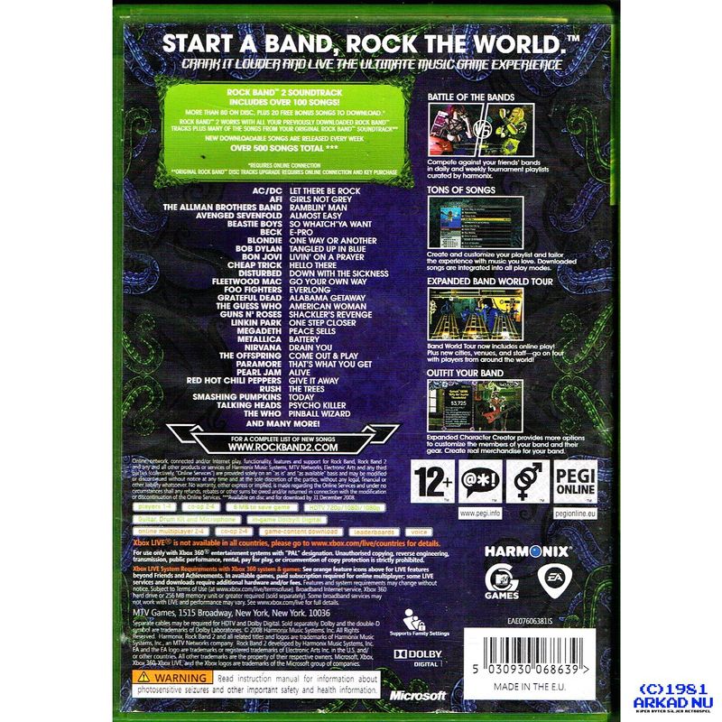 ROCK BAND 2 XBOX 360