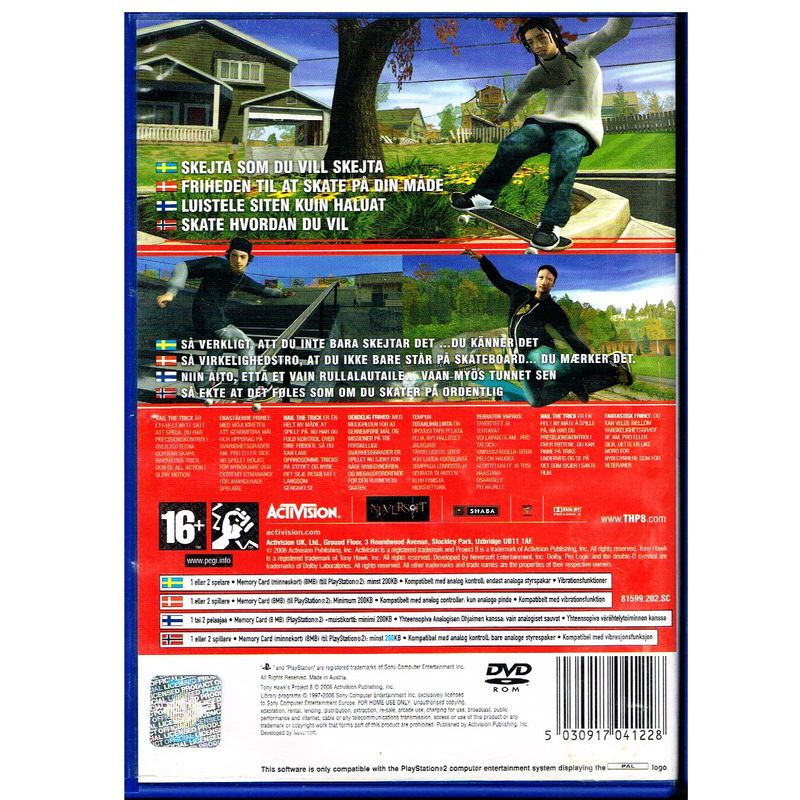 TONY HAWK PROJECT 8 PS2