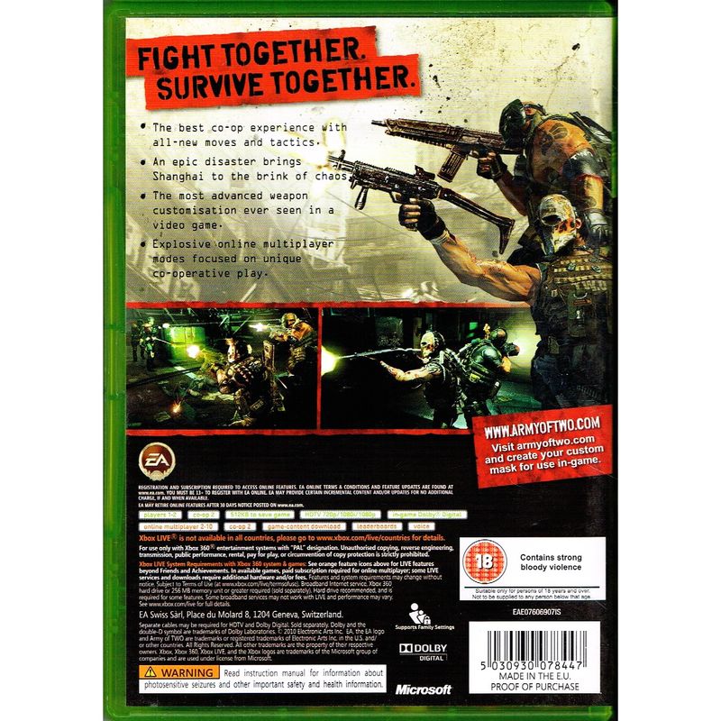 ARMY OF TWO THE 40TH DAY XBOX 360