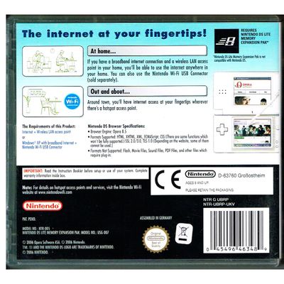 NINTENDO DS LITE BROWSER MED MINNESEXPANSIONS PAK