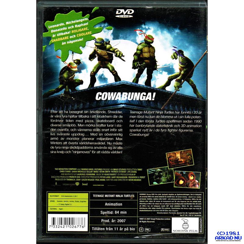 TMNT TEENAGE MUTANT NINJA TURTLES DVD