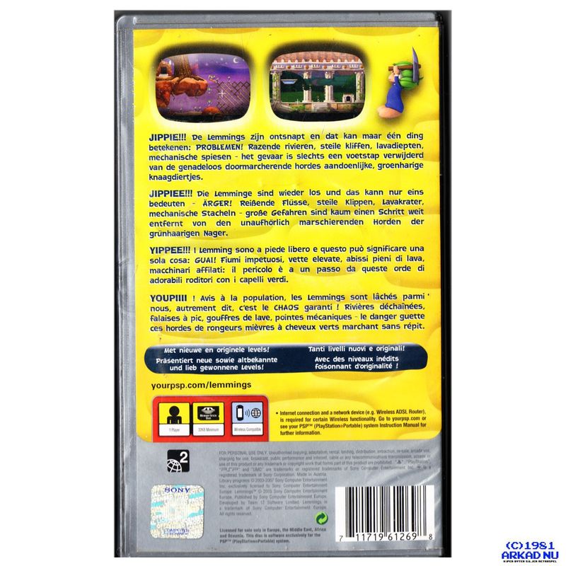 LEMMINGS PSP TYSK FRANSK UTGÅVA