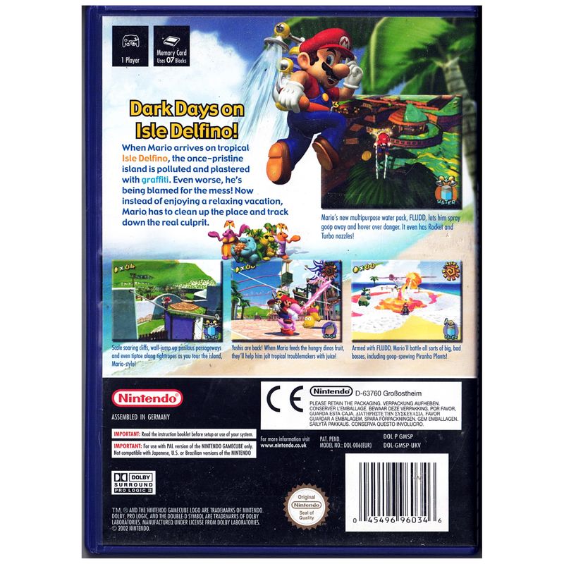 SUPER MARIO SUNSHINE GAMECUBE
