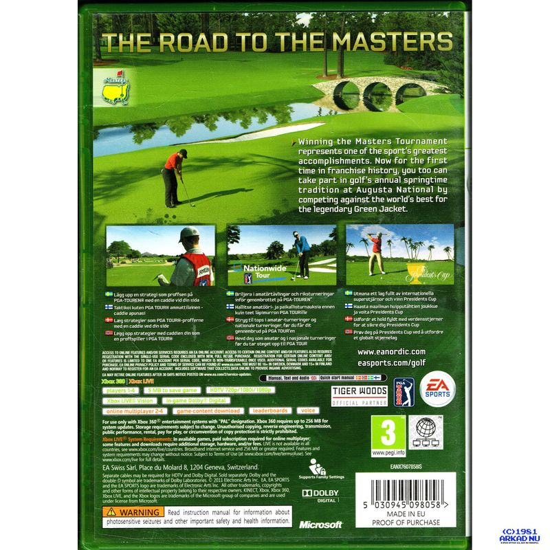 TIGER WOODS PGA TOUR 12 MASTERS XBOX 360