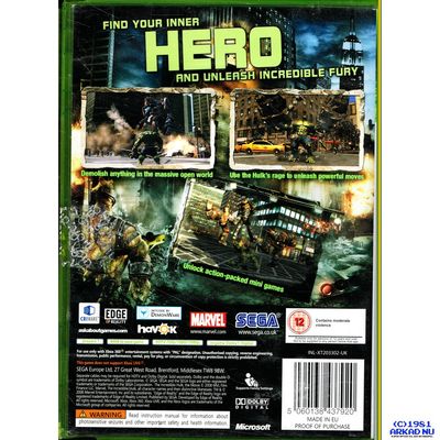 THE INCREDIBLE HULK XBOX 360