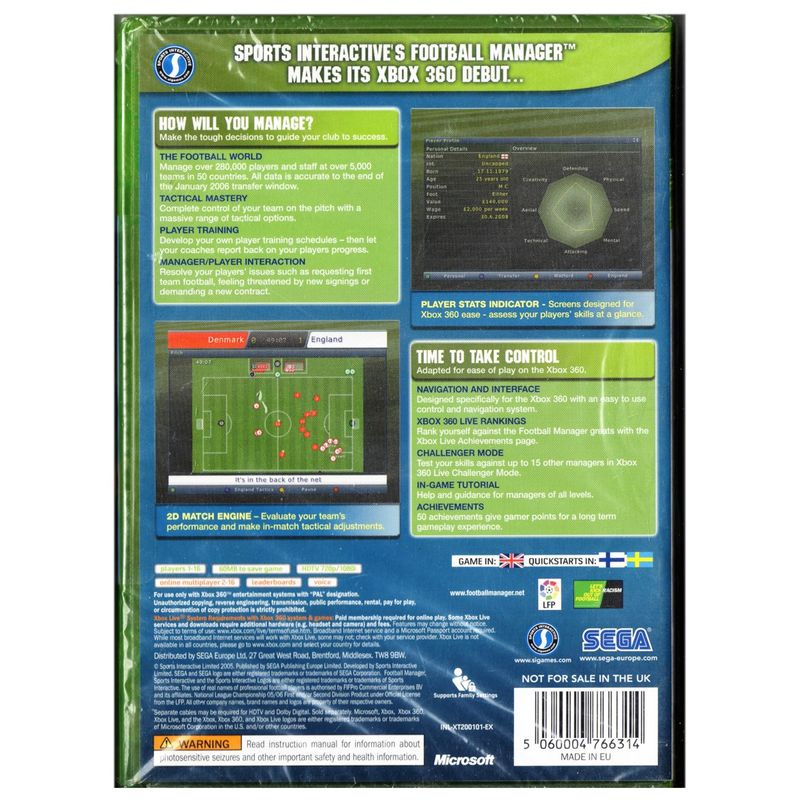 FOOTBALL MANAGER 2006 XBOX 360