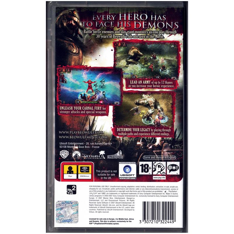 BEOWULF THE GAME PSP