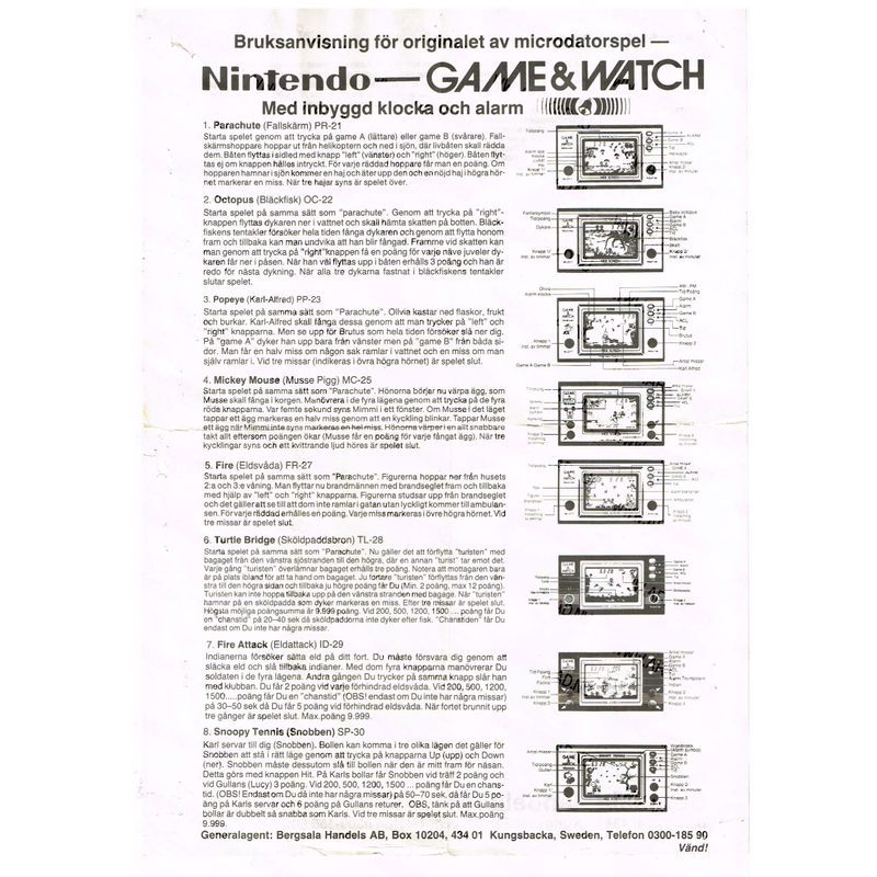 FIRE ATTACK GAME & WATCH MED SVENSK A4