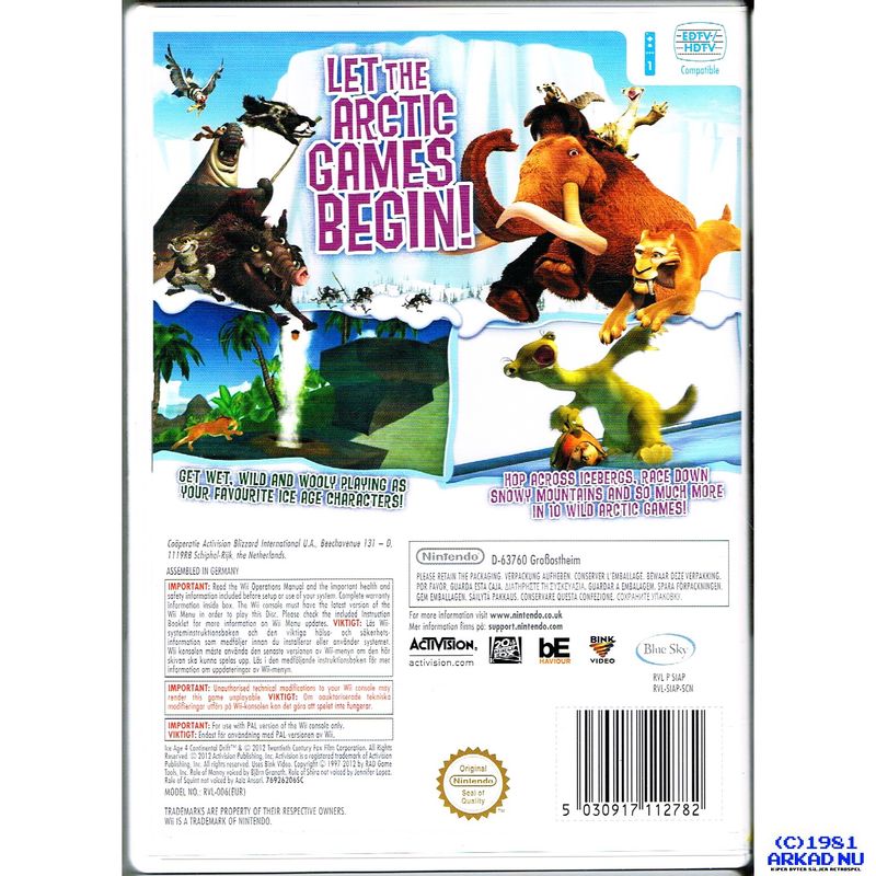 ICE AGE 4 CONTINENTAL DRIFT ARCTIC GAMES WII