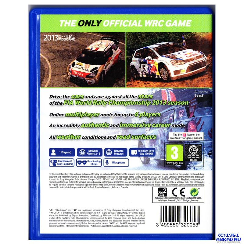 WRC 4 FIA WORLD RALLY CHAMPIONSHIP PS VITA