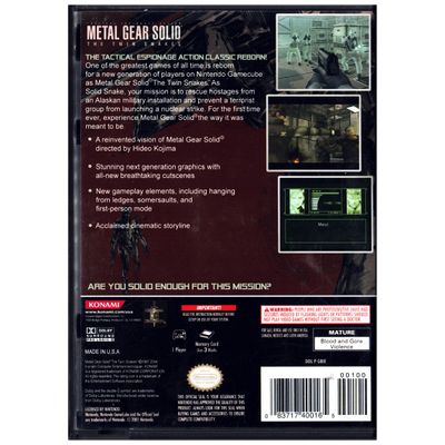 METAL GEAR SOLID THE TWIN SNAKES GAMECUBE NTSC USA OBS LÄS!