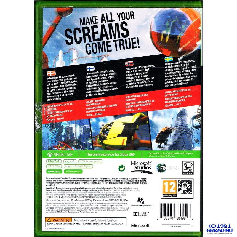 SCREAMRIDE XBOX 360