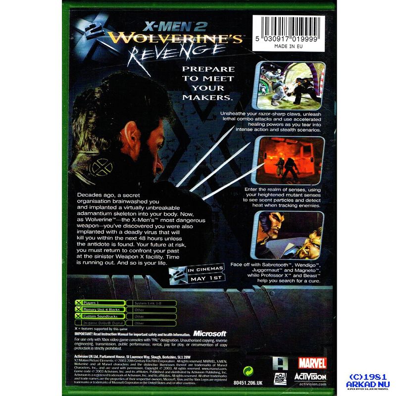 X-MEN 2 WOLVERINES REVENGE XBOX