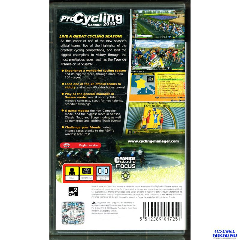 PRO CYCLING SEASON 2010 PSP