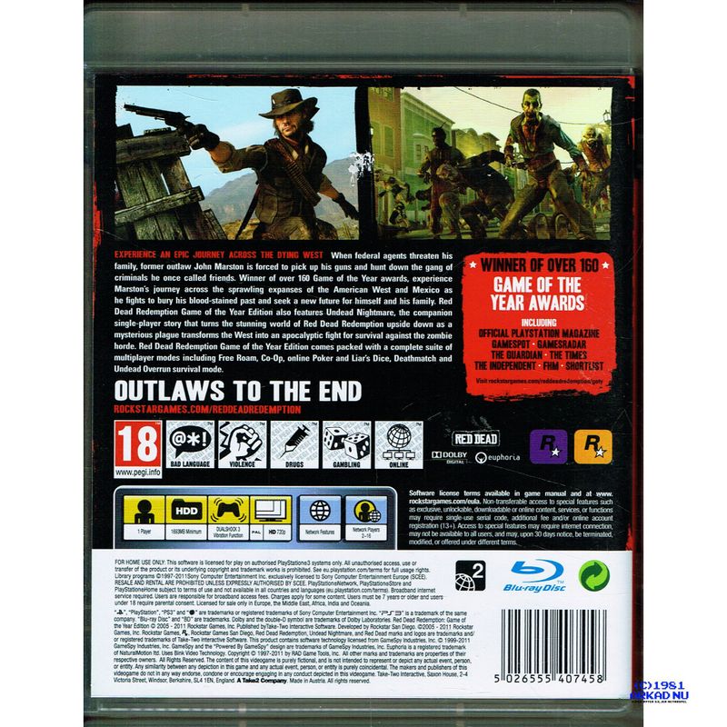 RED DEAD REDEMPTION GAME OF THE YEAR EDITION PS3