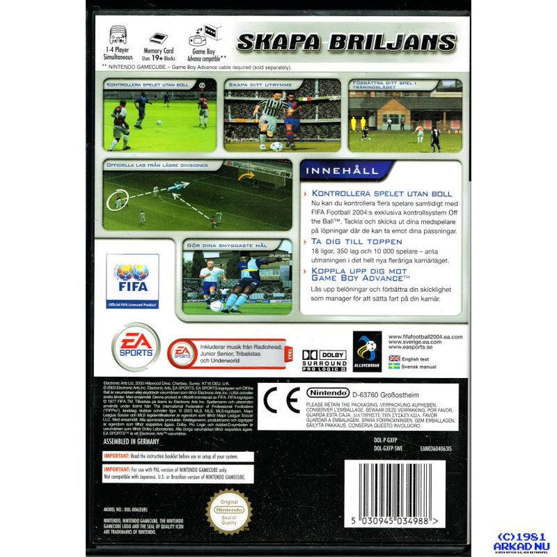 FIFA FOOTBALL 2004 GAMECUBE