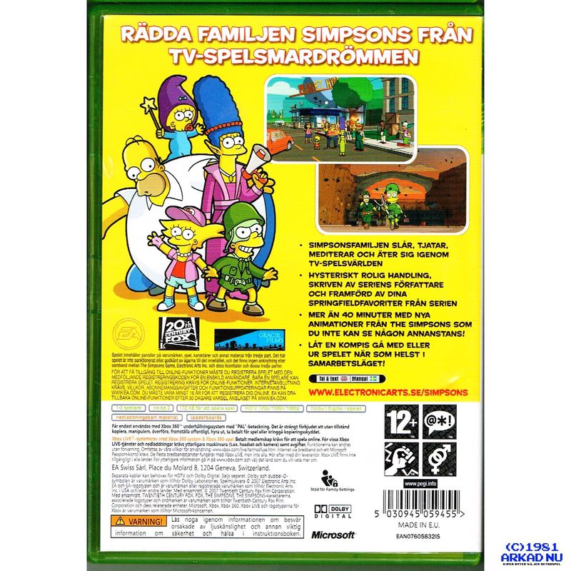 THE SIMPSONS GAME XBOX 360