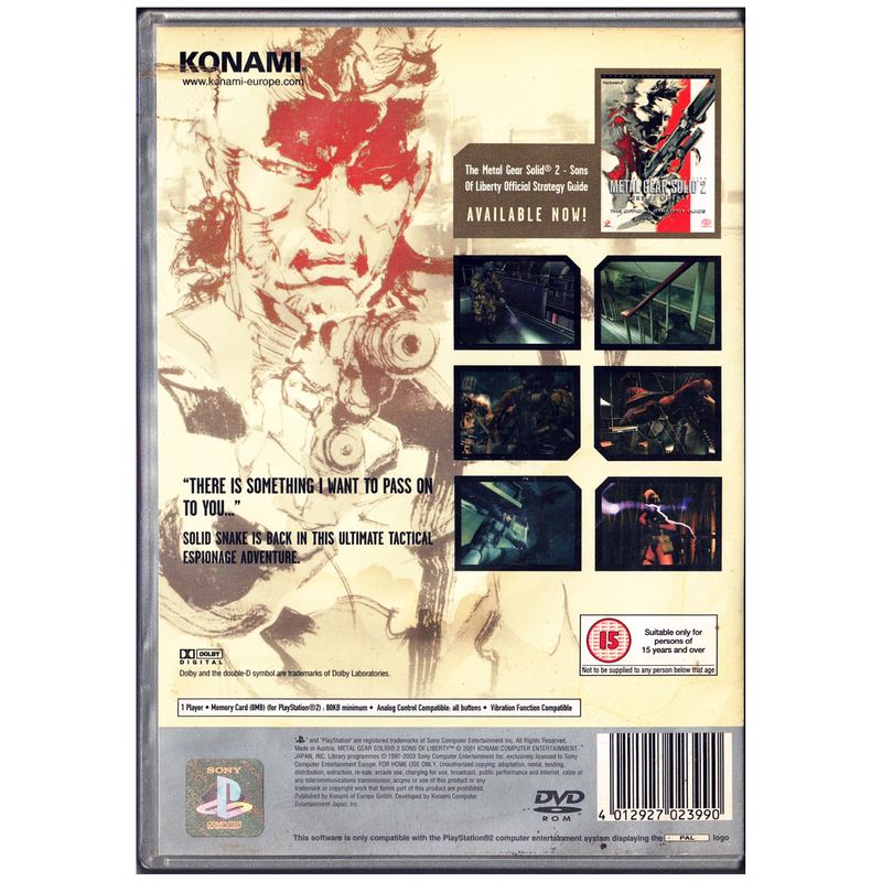 METAL GEAR SOLID 2 SONS OF LIBERTY PS2