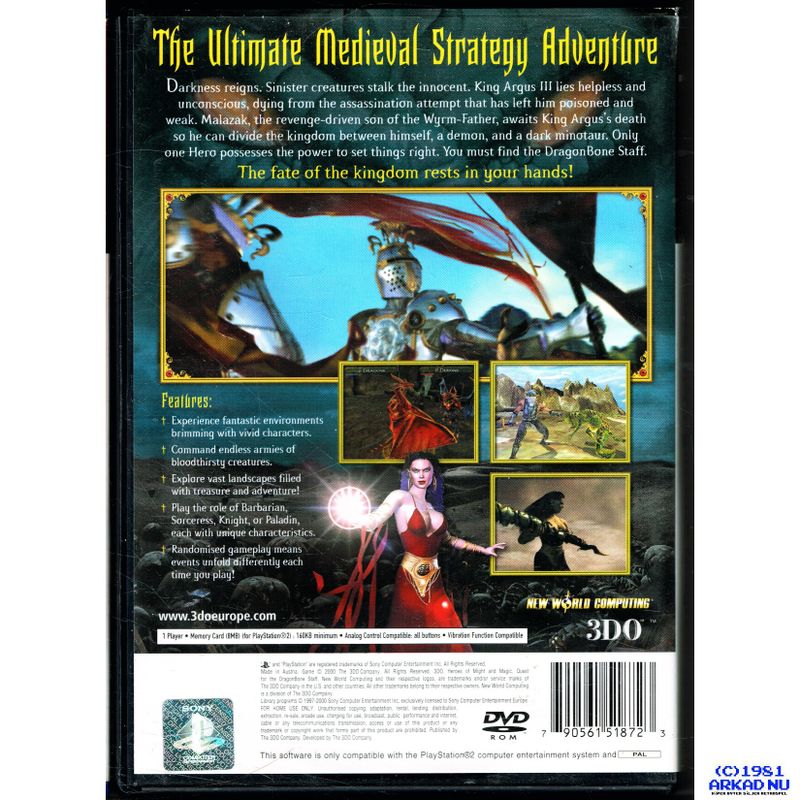 HEROES OF MIGHT AND MAGIC QUEST FOR THE DRAGONBONE STAFF PS2