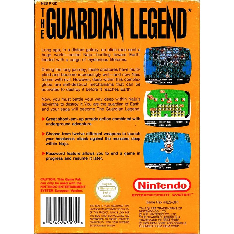 THE GUARDIAN LEGEND NES SCN