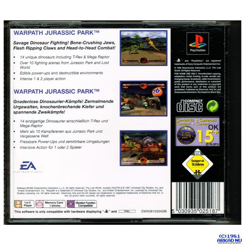 WARPATH JURASSIC PARK PS1 CLASSICS