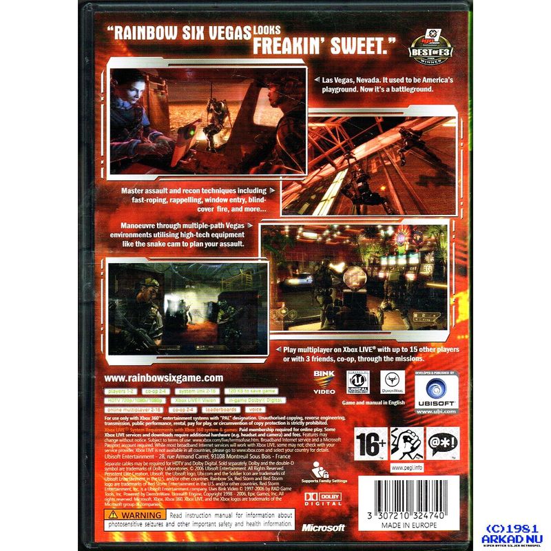 TOM CLANCYS RAINBOW SIX VEGAS XBOX 360